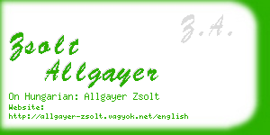 zsolt allgayer business card
